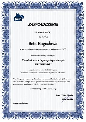 Określenie wartości wybranych ograniczonych praw rzeczowych.