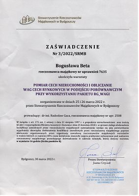 Pomiar cech nieruchomości i obliczanie wag cech rynkowych